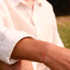 Pulsera P - Chapada en plata - Negro