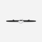 Pulsera Q - Bañada en plata - Negro