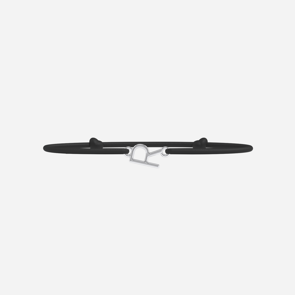 Bracelet R - Plaqué Argent - Noir