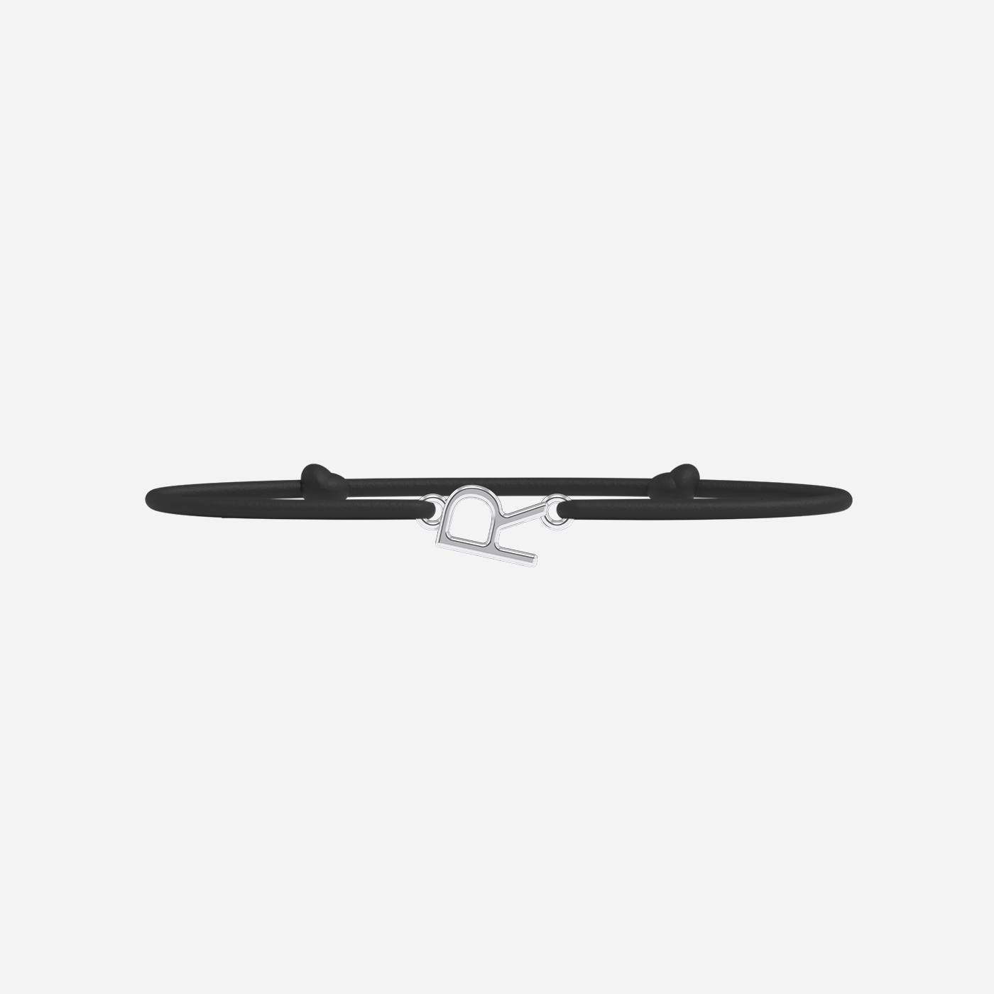 Bracelet R - Plaqué Argent - Noir