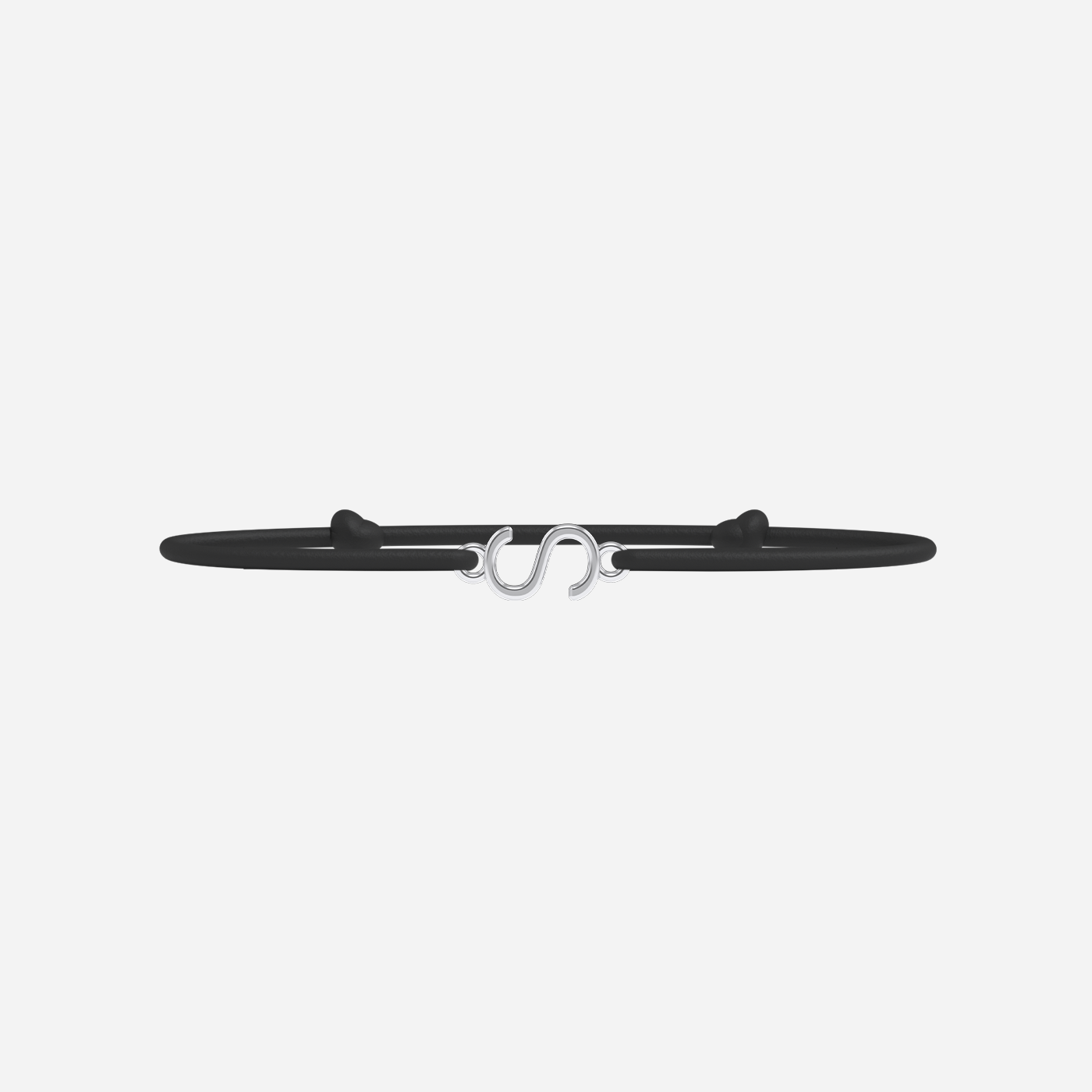 Pulsera S - Bañada en Plata - Negro