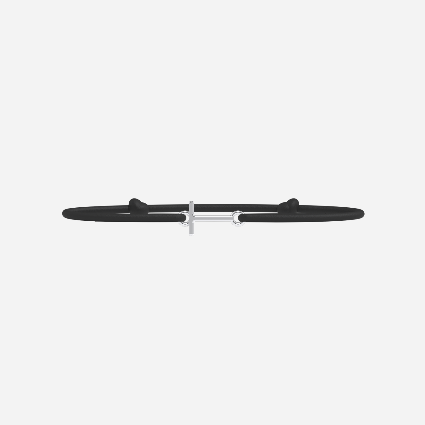 Pulsera T - Chapada en plata - Negro