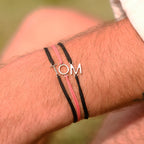 Pulsera T - Chapada en plata - Negro