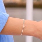 Bracelet V - Plaqué Argent - Noir
