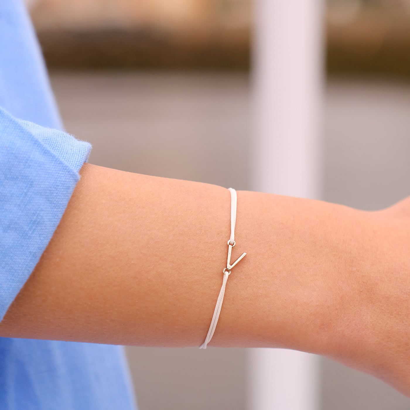 Bracelet V - Plaqué Argent - Noir