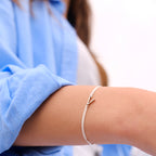 Bracelet V - Plaqué Argent - Noir