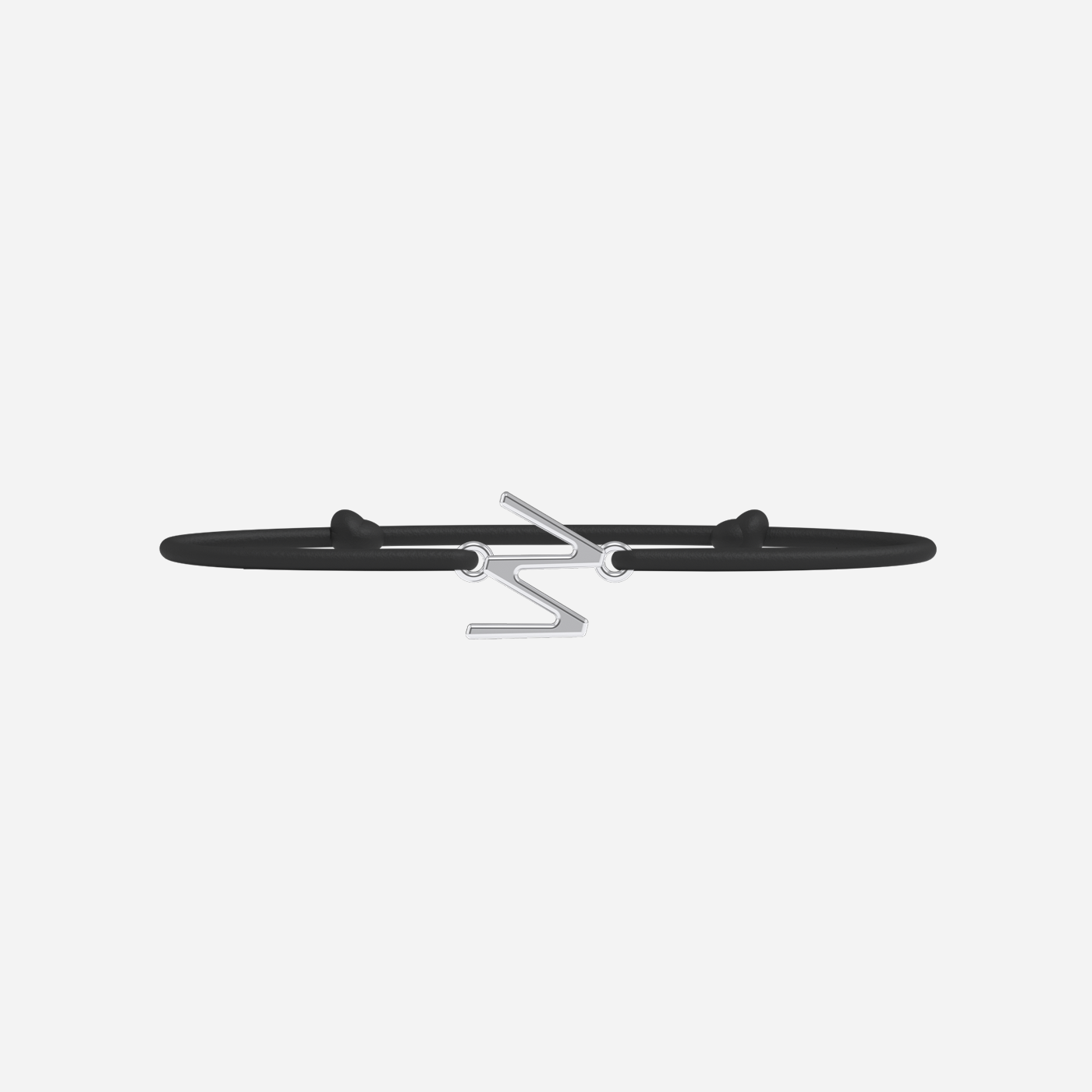 Pulsera W - Chapada en plata - Negro