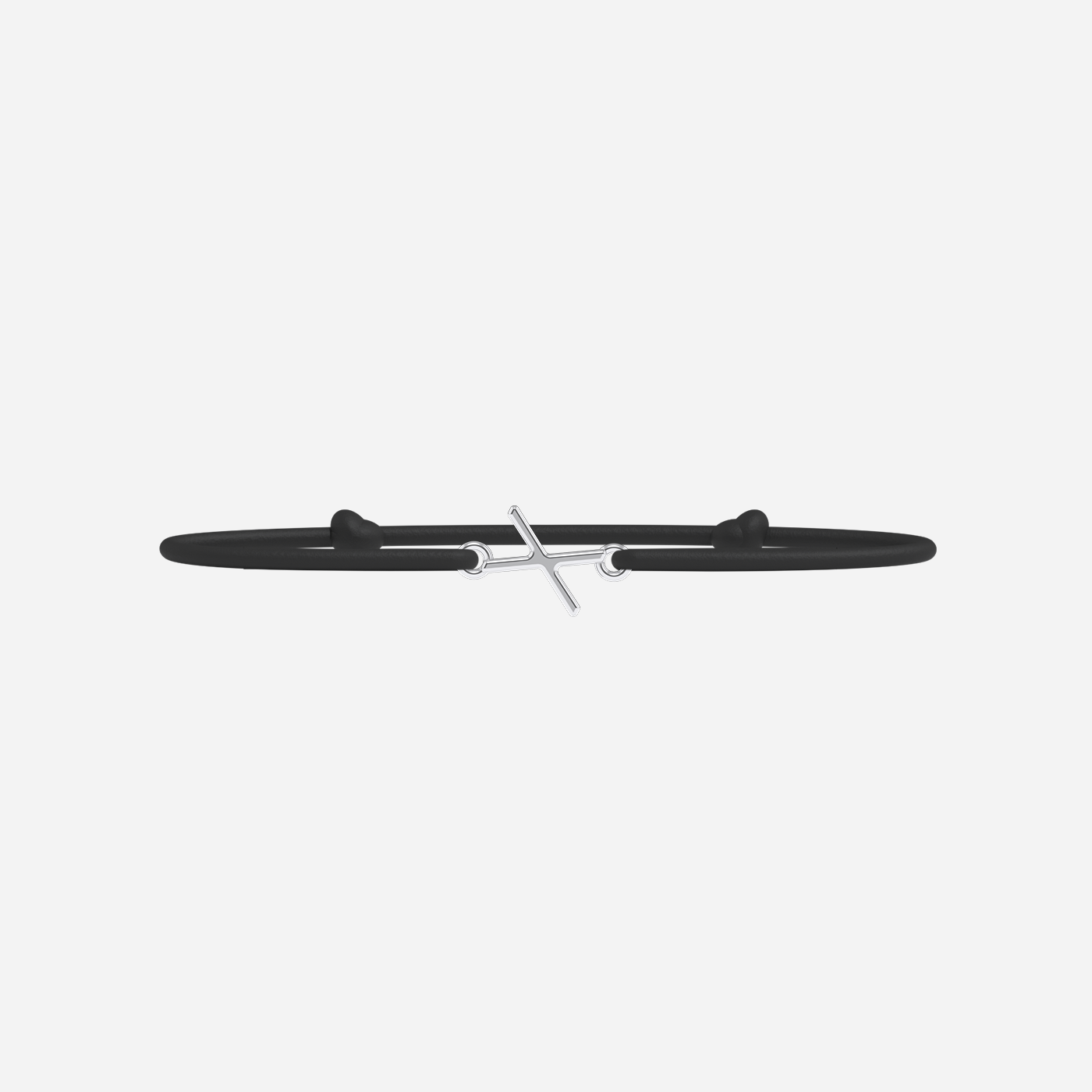 Pulsera X - Chapada en plata - Negro