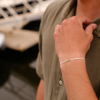Pulsera X - Chapada en plata - Negro