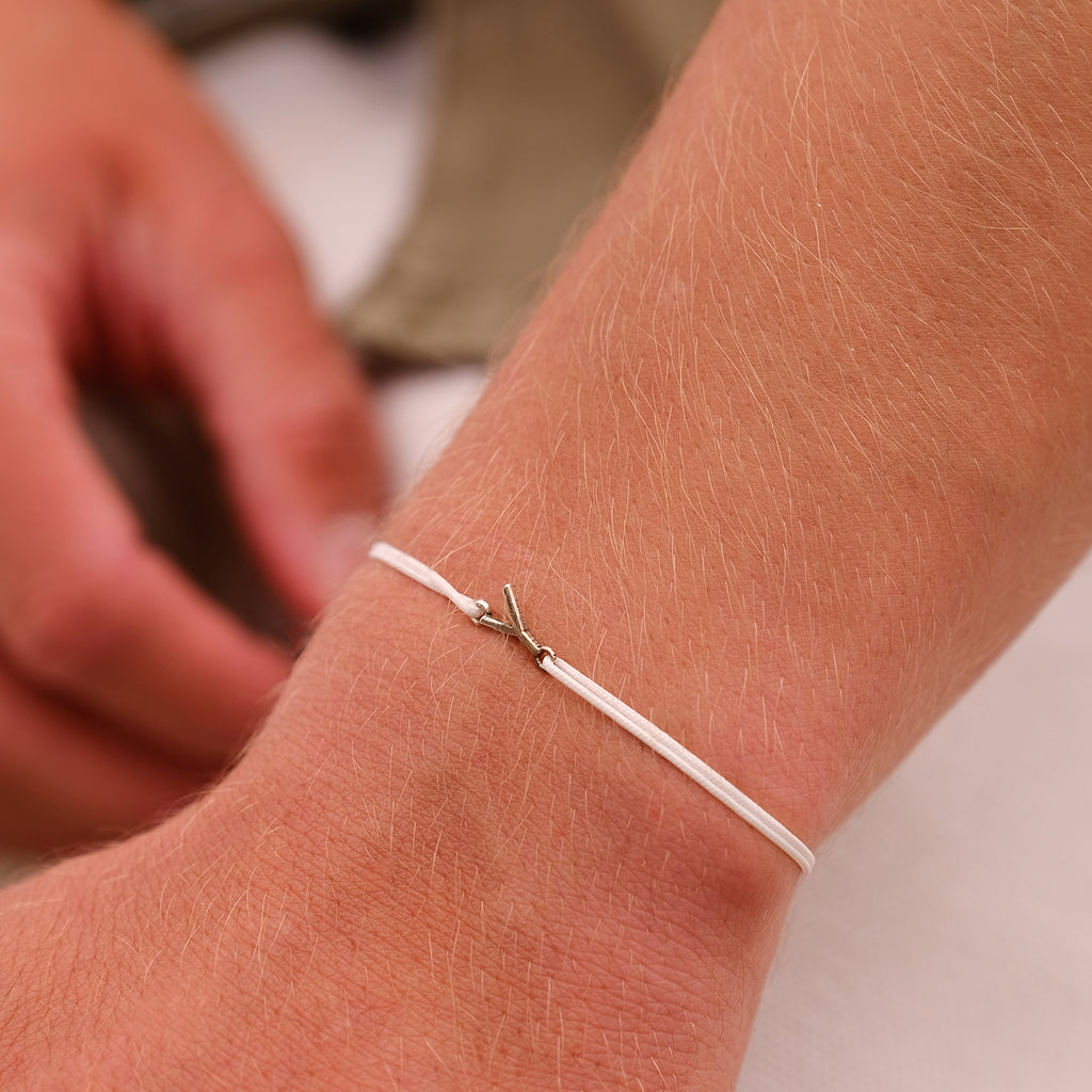 Bracelet Y - Plaqué Argent - Noir