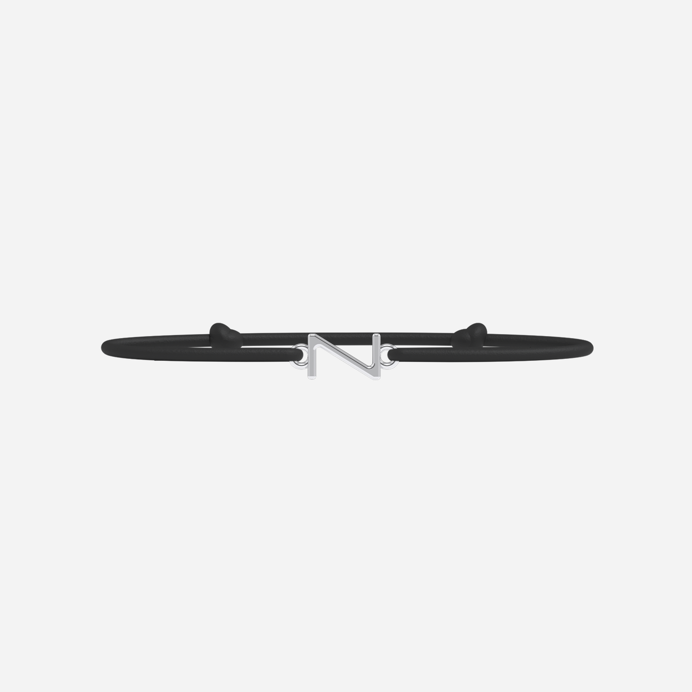 Pulsera Z - Bañada en plata - Negro