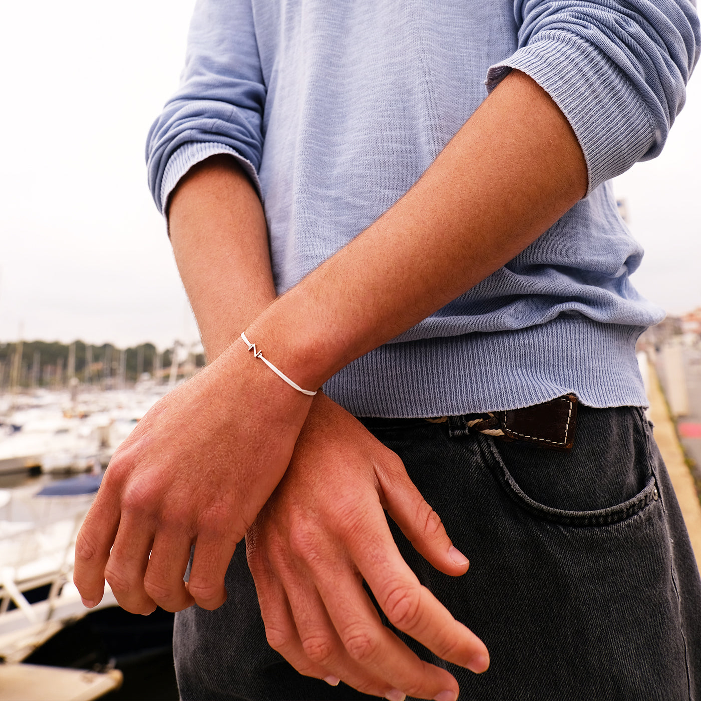 Pulsera Z - Bañada en plata - Negro