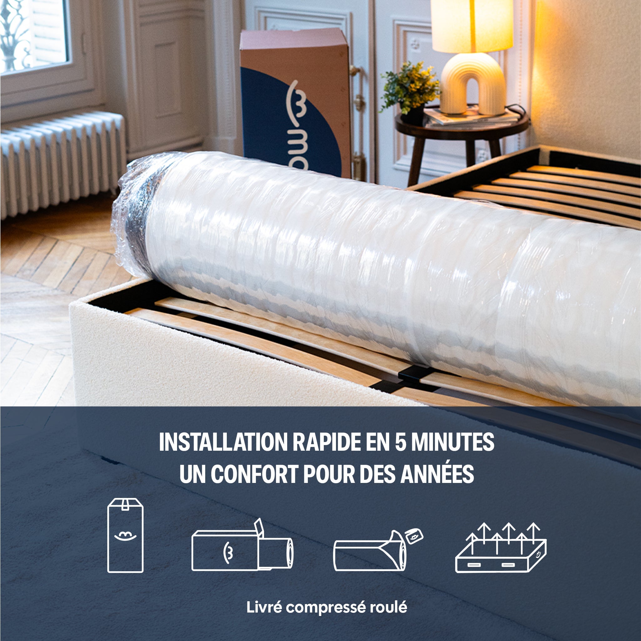 Matelas hybride luxe Victoria - mémoire de forme - 30cm