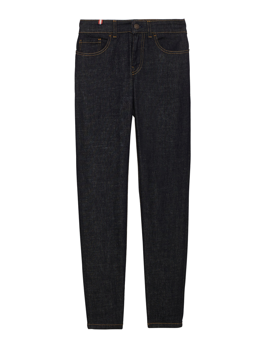 Ines De La Fressange – Jeans Bamboo - Marineblau, dunkelblaue Jeans aus Denim, Vorderansicht, auf weißem Hintergrund