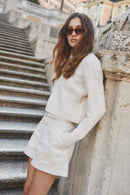 Pull Torsades Maille Écru