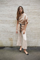 Pantalon Sixties Crop Jacquard Rustique Nude
