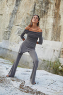 Pantalon Sixties Maille Plomb