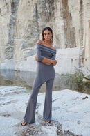 Pantalon Sixties Maille Plomb