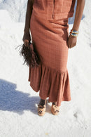 Jupe Indienne Tweed Camel