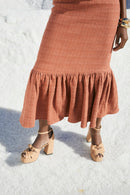 Jupe Indienne Tweed Camel