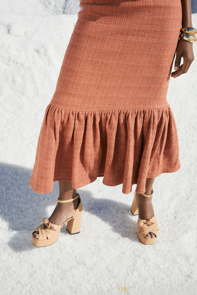 Jupe Indienne Tweed Camel
