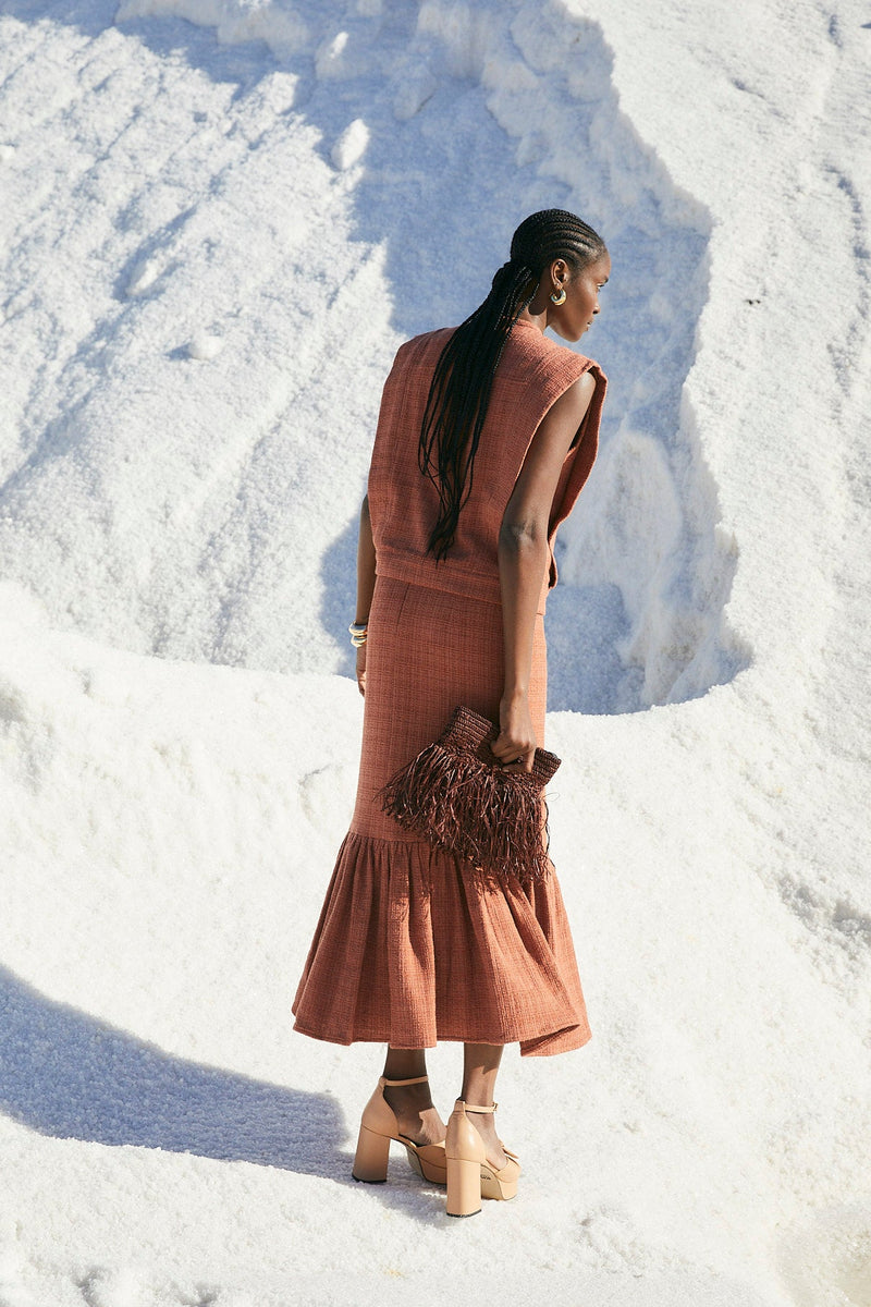 Jupe Indienne Tweed Camel
