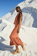 Jupe Indienne Tweed Camel