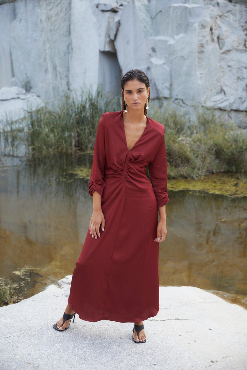 Robe Fernanda Satin Sienne