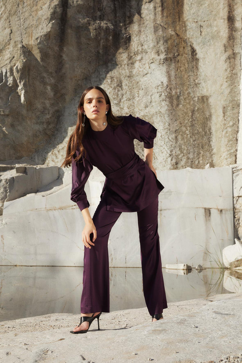 Tunique Nicol Satin Aubergine