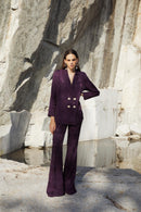 Pantalon Icon Jacquard Fleur Rétro Violet
