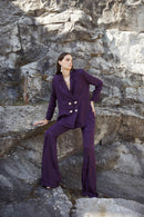 Pantalon Icon Jacquard Fleur Rétro Violet