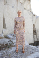Robe Beky Fleuri Iris Beige