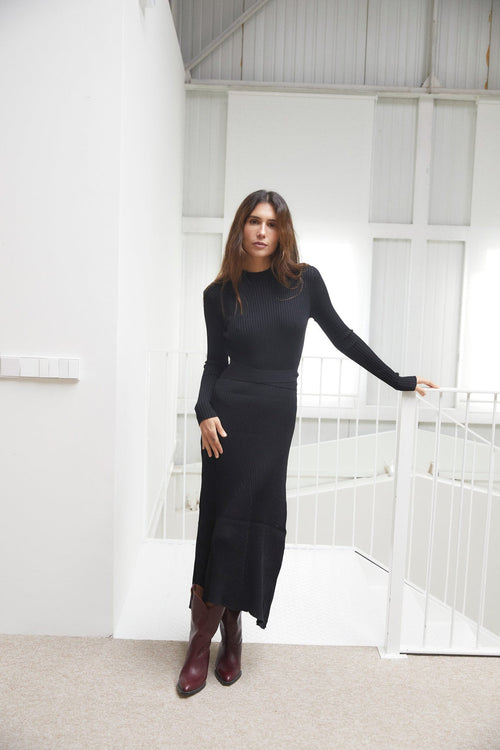 Robe Sofia Maille Noir