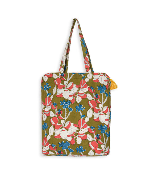 Tote Bag Zippé Iris - Olive