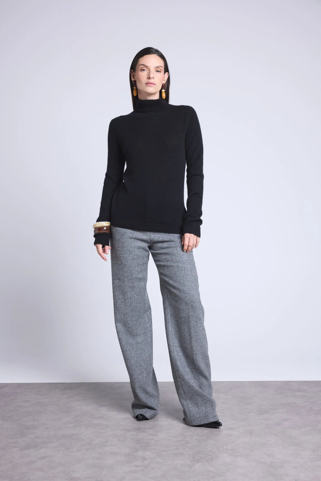 Pull Col Roule Iris - Noir - Femme