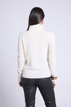 Jersey Iris de cuello alto - Blanco - Mujer