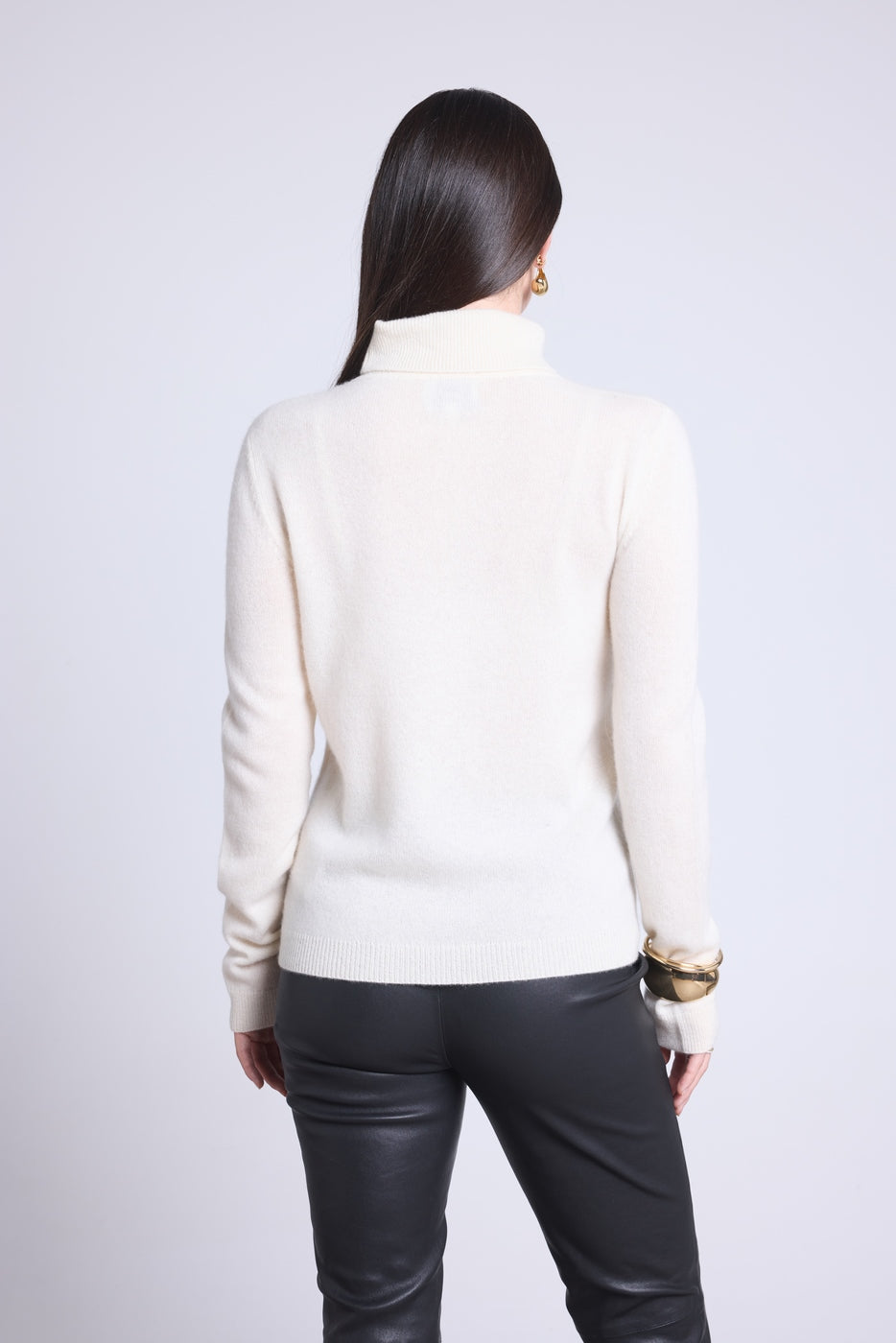 Jersey Iris de cuello alto - Blanco - Mujer