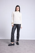 Jersey Iris de cuello alto - Blanco - Mujer