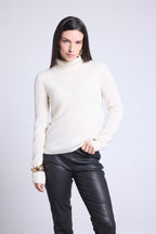Jersey Iris de cuello alto - Blanco - Mujer