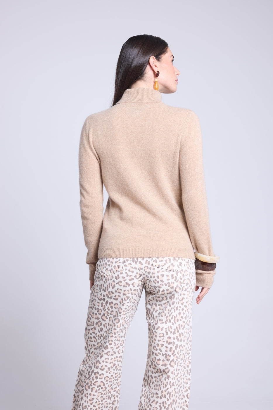 Pull Col Roule Iris - Beige Creme - Femme