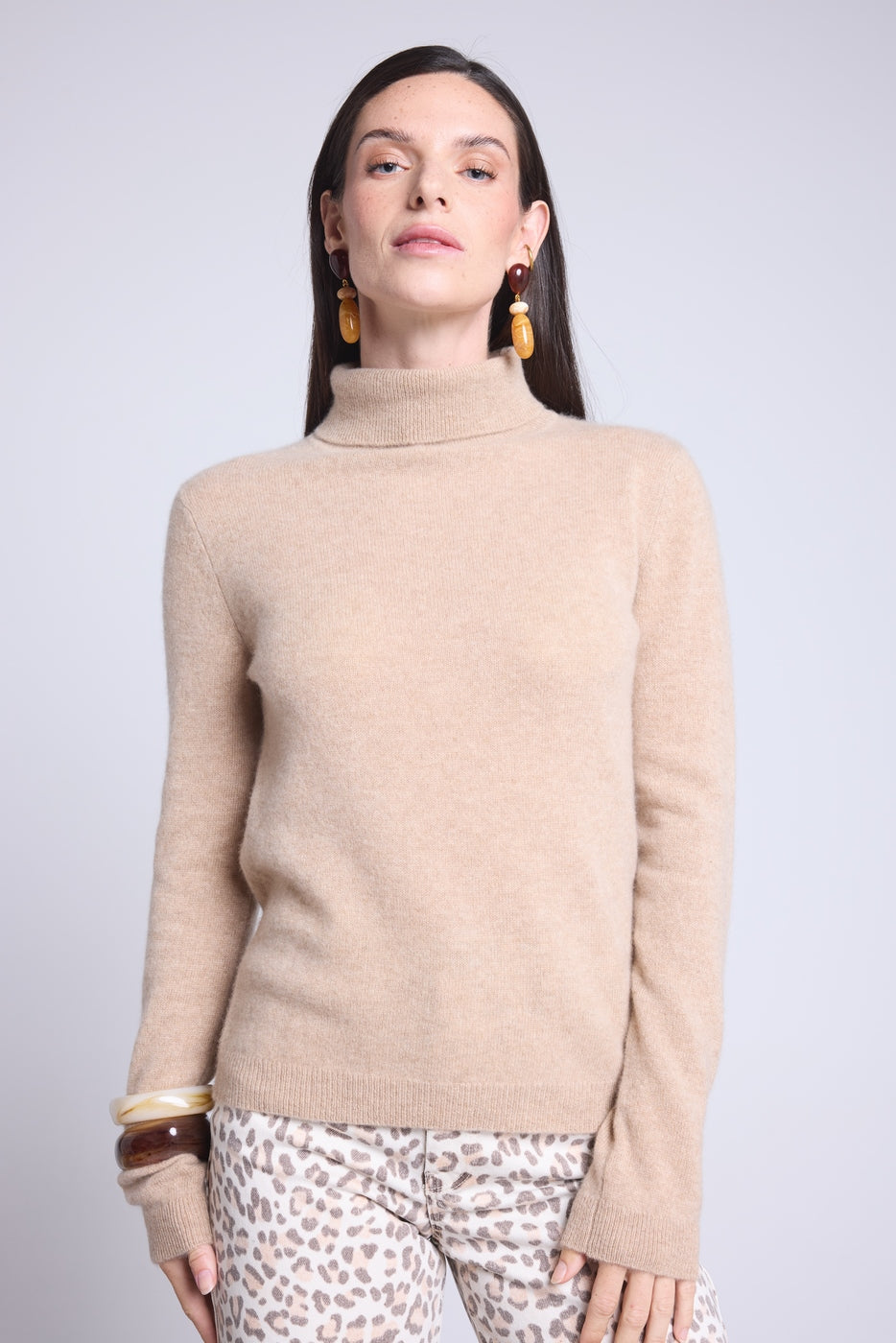 Pull Col Roule Iris - Beige Creme - Femme