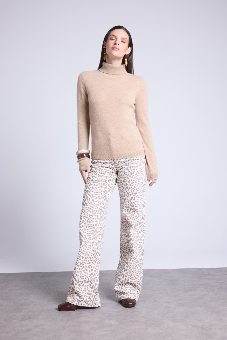 Pull Col Roule Iris - Beige Creme - Femme