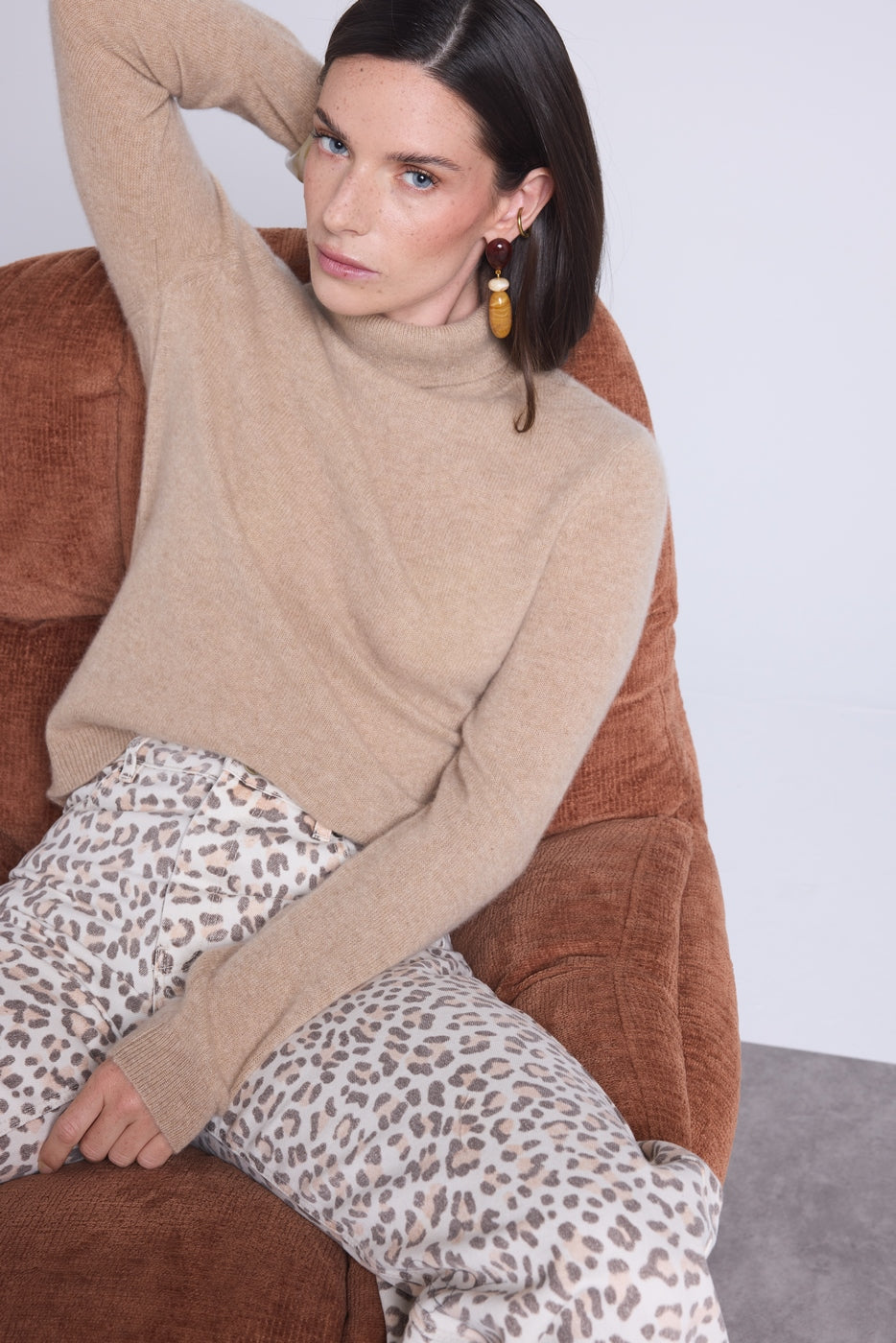 Pull Col Roule Iris - Beige Creme - Femme