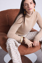 Pull Col Roule Iris - Beige Creme - Femme