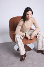 Pull Col Roule Iris - Beige Creme - Femme