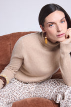 Pull Col Roule Iris - Beige Creme - Femme