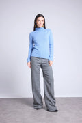 Pull Col Roule Iris - Bleu Ciel - Femme