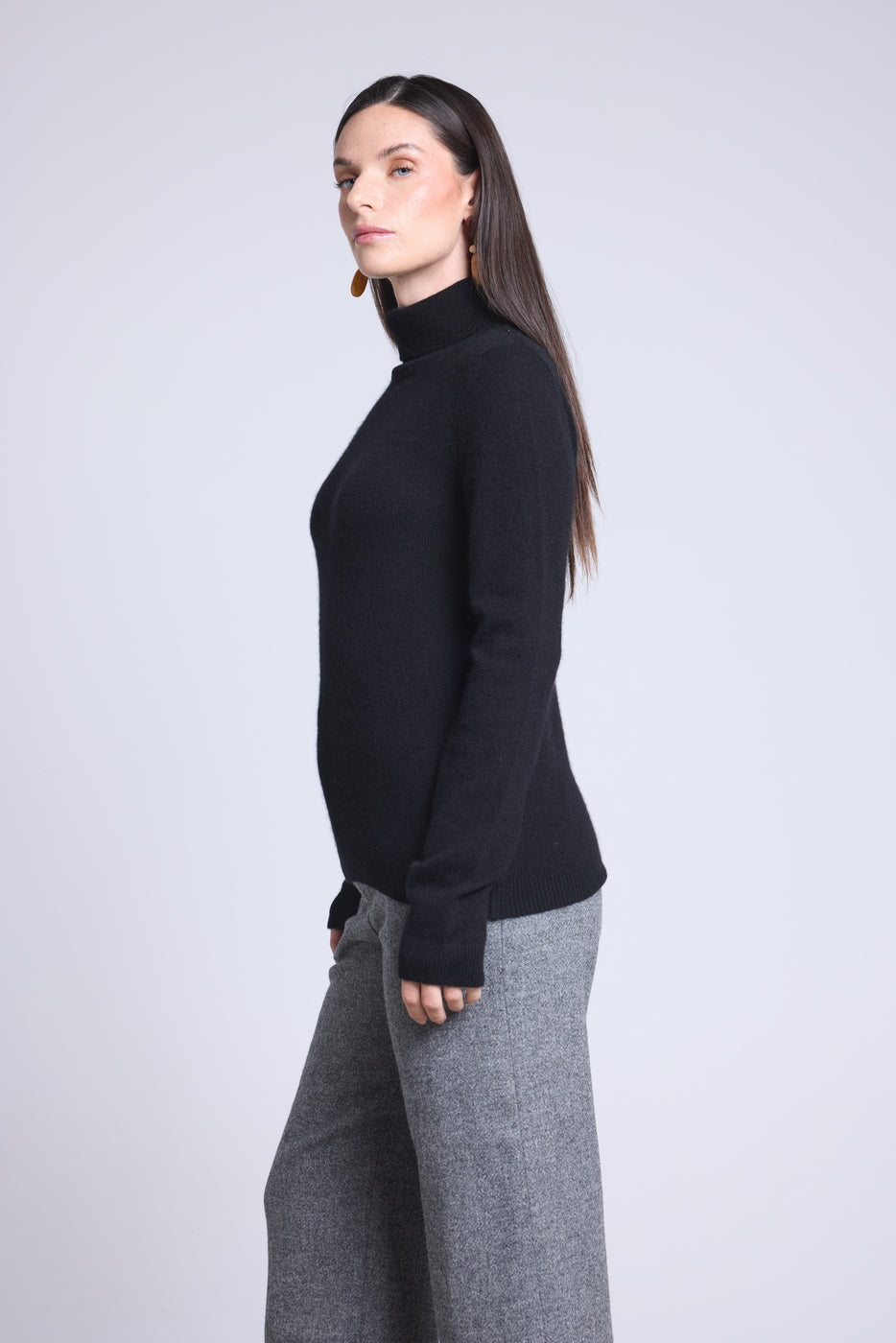 Pull Col Roule Iris - Noir - Femme