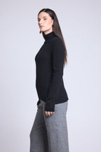 Pull Col Roule Iris - Noir - Femme
