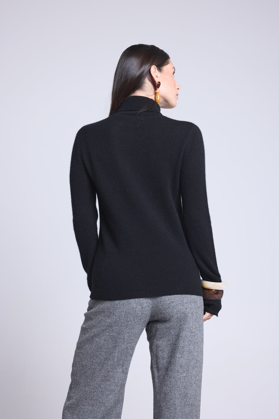 Pull Col Roule Iris - Noir - Femme